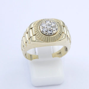 Unisexring 585er - 14 Karat Gelbgold mit Diamanten ca. 0.35 ct. / 58 18,4 mm Ø