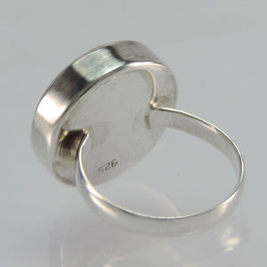 Ring mit Koralle, 925er Silber - Grösse 57 18,1 mm Ø