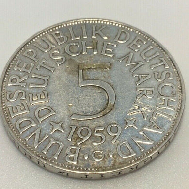 5 Deutsche Mark Silberadler 1959 G