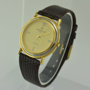 RAYMOND WEIL Geneve - Herrenuhr / Quarz / Edelstahl vergoldet & Lederarmband