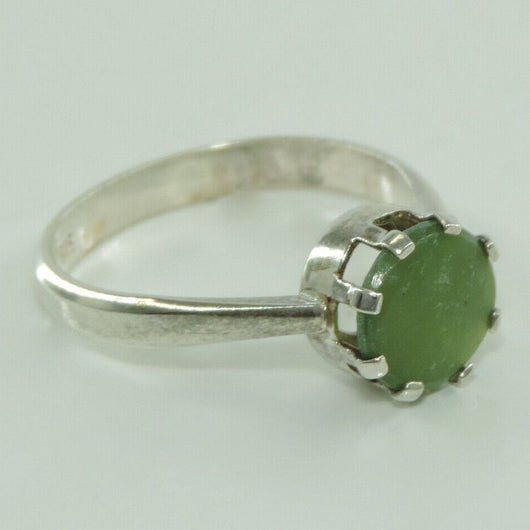 Vintage Damenring Silber 925er mit Jade 55 17,5 mm Ø