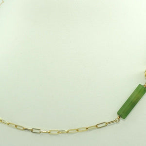 Vintage Damen Kette mit Jade / 333er - 8 Karat Gelbgold / ca. 76 cm