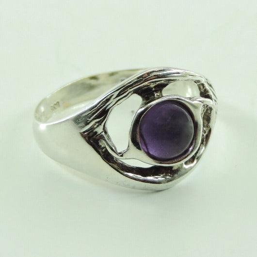 Vintage Damenring 835er Silber mit Amethyst 57 18,1 mm Ø