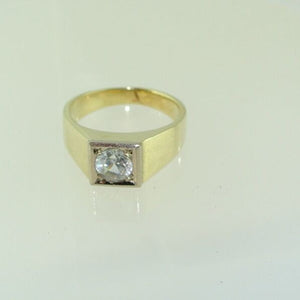 Vintage Ring - Gelbgold 585er 14 Karat mit 0,75 ct. Zirkonia“ 56 17,8 mm Ø *