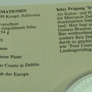 1993 Irland Eire Dublin Four Courts Münze 1P / vergoldet & versilbert