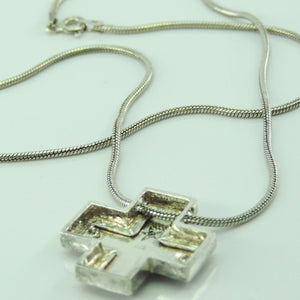 Vintage Unisex Kette 925er Silber mit Kreuz Anhänger