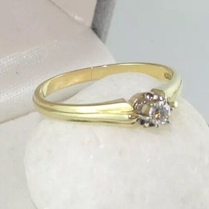 Vintage Damen-Ring mit 0.20 ct.Brillant / 585er -14 Karat Gold 57 18,1 mm Ø*