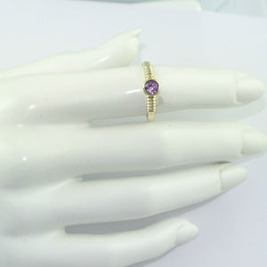 Vintage Damen-Ring mit Amethyst / 333er - 8 Karat Gelbgold - 58 18,4 mm Ø *