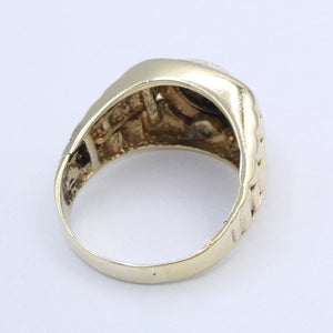 Unisexring 585er - 14 Karat Gelbgold mit Diamanten ca. 0.35 ct. / 58 18,4 mm Ø