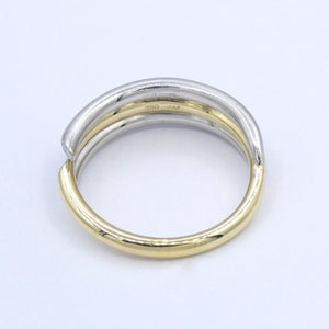 Damenring 750er-18 K Gelbgold & 950 Platin mit Diam. ca. 0.15 ct. /52 16,5 mm Ø