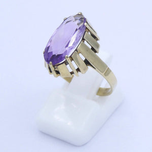 Vintage Damenring mit Amethyst / 333er 8 Karat Gelbgold - 56 17,8 mm Ø