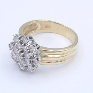 Damenring 585er 14 Karat mit Diamanten ca. 0.85 ct. / 55 17,5 mm Ø