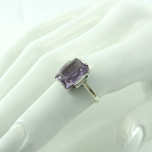 Vintage Damenring 835er Silber mit Amethyst 54 17,2 mm Ø