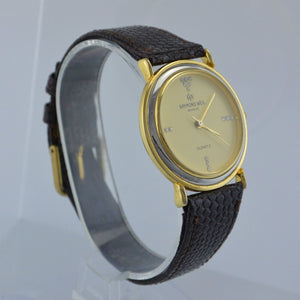 RAYMOND WEIL Geneve - Herrenuhr / Quarz / Edelstahl vergoldet & Lederarmband