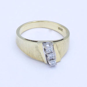 Damenring 585er - 14 Karat Gelbgold mit Diamanten ca. 0.30 ct. / 55 17,5 mm Ø