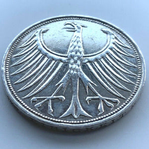 5 Deutsche Mark Silberadler 1961 J