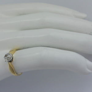 Vintage Ring Gelbgold 585er 14 K- 0.70 ct.Diamant Altschliff / 56 17,8 mm Ø *