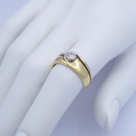 Damenring 750er - 18 Karat Gelbgold mit Diamant ca. 0.20 ct. 56 17,8 mm Ø