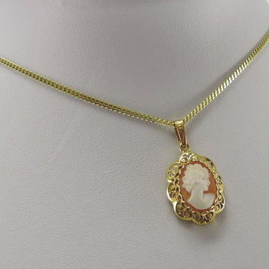 Vintage Kette mit Anhänger Gemme 333er 8 Karat Gold