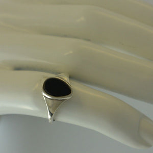 Vintage Damenring Onyx / 835 Silber 51 16,2 mm Ø