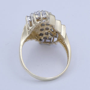 Vintage Damenring 375er 9 Karat mit 37 Diamanten ca.1.85 ct. 59 18,8 mm Ø -