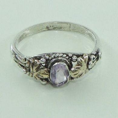 Vintage Damenring 925er Silber mit Amethyst 55 17,5 mm Ø