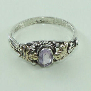 Vintage Damenring 925er Silber mit Amethyst 55 17,5 mm Ø