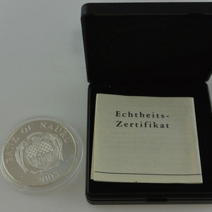 First Anniversary of the Euro / Skulpturmünze / Rep. Nauru / 999er Silber