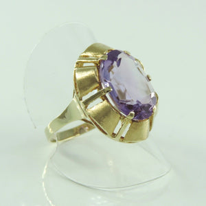 Vintage Damen Ring 333er 8 Karat Gelbgold /mit Amethyst 61 19,4 mm Ø *