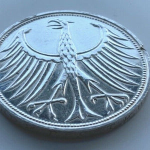 5 Deutsche Mark Silberadler 1966 F