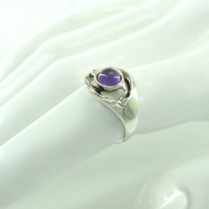 Vintage Damenring 835er Silber mit Amethyst 57 18,1 mm Ø