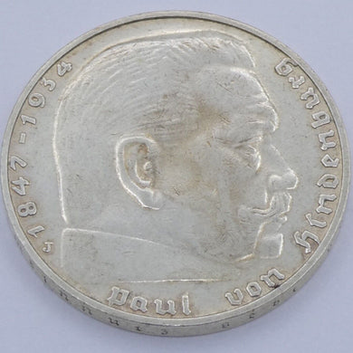 Drittes Reich 5 Reichsmark Silbermünze 1935 J