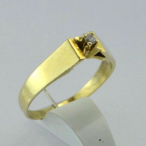 Vintage Ring mit 0.05 ct Diamant / 585er 14 Gold Karat 59 18,8 mm Ø *