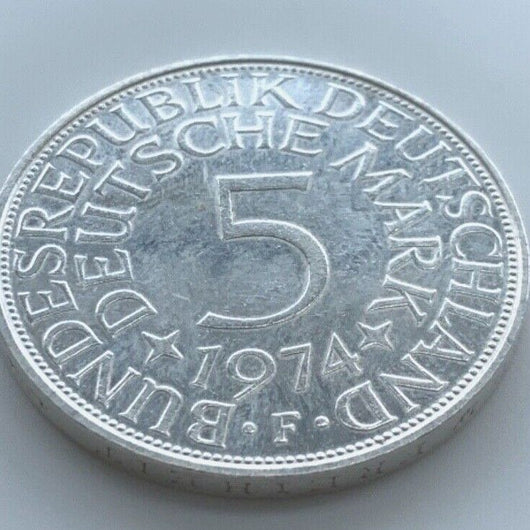 5 Deutsche Mark Silberadler 1974 F