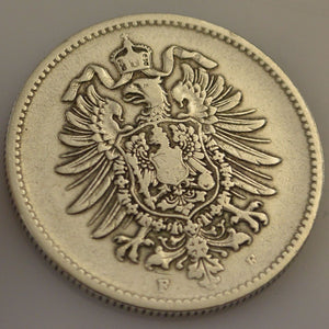 1 Mark Silbermünze dt. Kaiserreich 1886 F - Kleiner Adler