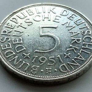 5 Deutsche Mark Silberadler 1951 F