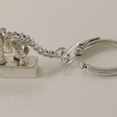 Schlüsselanhänger Elefanten Motiv 835er Silber mit Gravur 