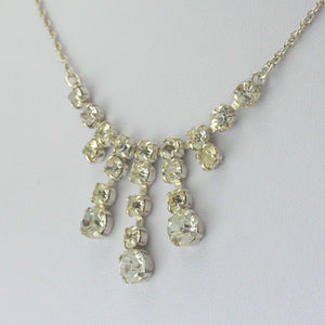 Vintage Collier mit Zirkonia / 835er Silber / ca. 50,0 cm