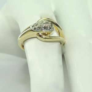 Vintage Damen Ring 585er Gold mit Diamanten ca. 0.15 ct - 52 16,5 mm Ø