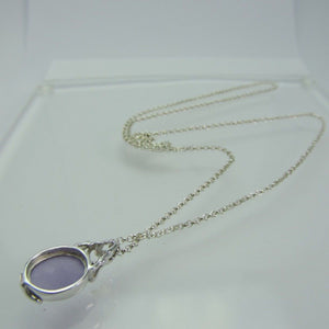 Vintage Damen Kette 835er Silber mit Amethyst Anhänger