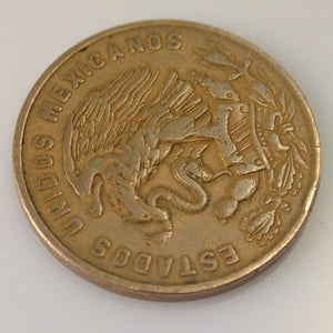 20 Centavos Bronze Münze von 1960 aus Mexiko