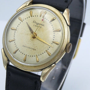 Vintage Dugena Festa Walzgold Double 20 Mikron Handaufzug Herrenuhr