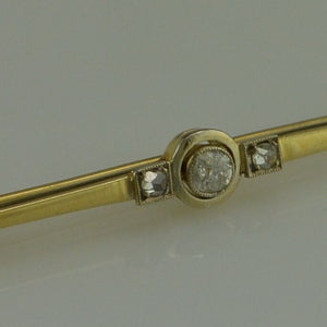 Vintage Anstecknadel -Brosche mit Diamanten 585er - 14 Karat Gelbgold