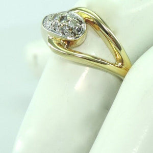 Vintage Damen Ring 585er Gold mit Diamanten ca. 0.15 ct - 52 16,5 mm Ø