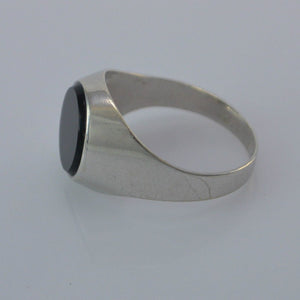 Vintage Unisex Ring Onyx / 835 Silber 60 19,1 mm Ø