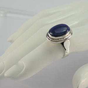 Vintage Ring mit Lapis Lazuli 925er Silber - Grösse 55 17,5 mm Ø