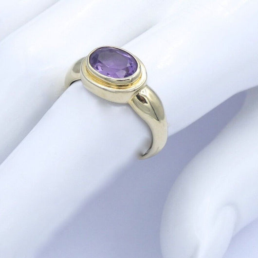 Vintage Damenring mit Amethyst / 333er 8 Karat Gelbgold - 56 17,8 mm Ø