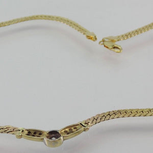 Collier mit ca. 0.70 ct. Diamanten / 585er 14 K Gold / ca. 44 cm