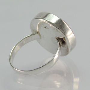 Ring mit Koralle, 925er Silber - Grösse 57 18,1 mm Ø