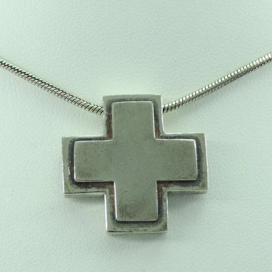 Vintage Unisex Kette 925er Silber mit Kreuz Anhänger